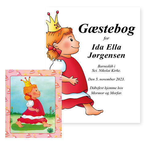 Prinsesse Gæstebog med navn og hilsen